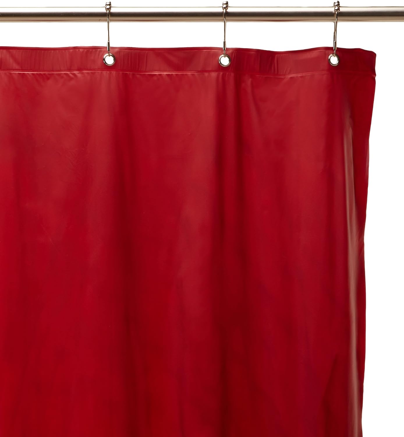 Sweet Home Collection Anti-Mildew Shower Curtain Liner with Chrome Roller Hooks, White