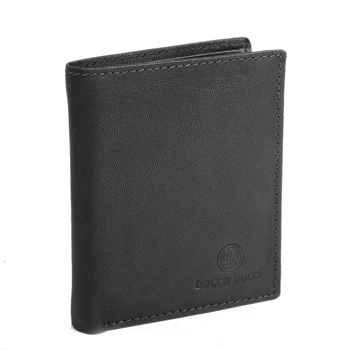 Bacca Bucci Men's RFID Blocking Bifold Wallet - Soft Vegetable Tanned Leather Dark Brown