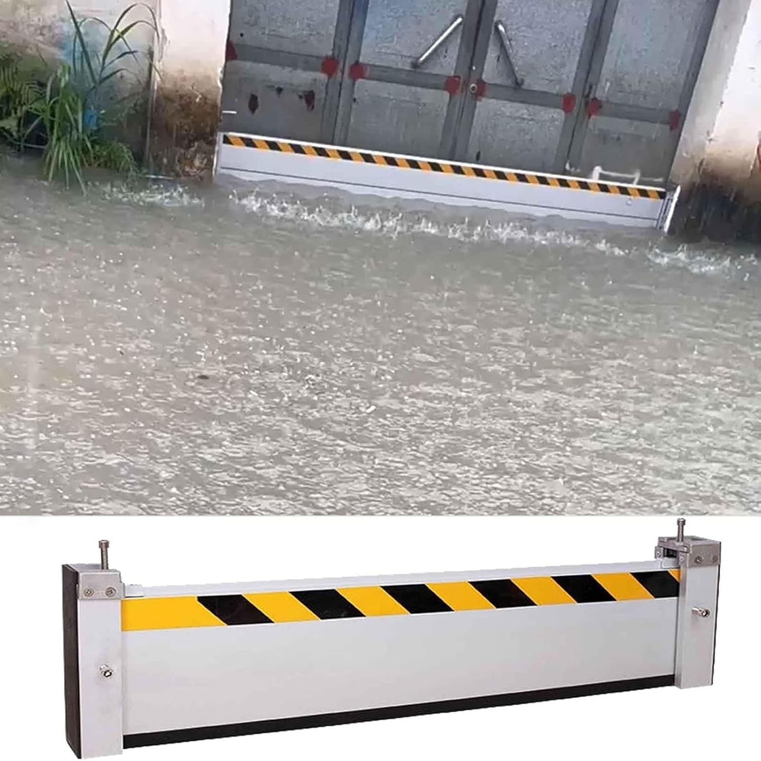 Flood Barrier Vertical Detaable Reusable Flood Barrier, Doorway Flood Barrier, Heavy Duty Unit Module Design Flood Control Baffle Door, Home Garage Door Entrance Metal Flood Gates(H20cm,100c