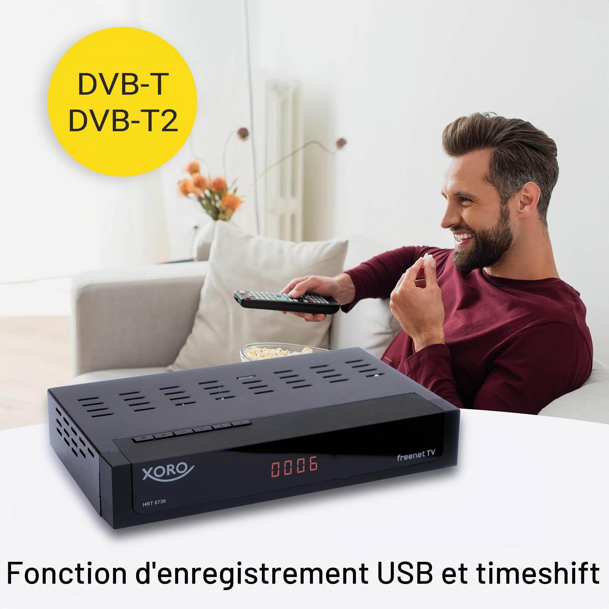 Xoro HRT 8730 DVB-T/T2 Full HD Receiver, schwarz (SAT100784)
