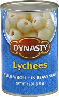 Dynasty Lychees in Heavy Syrup, 15 oz Can - Sweet Canned Fruit for Desserts & Cocktails