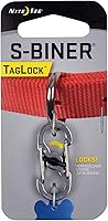 Nite Ize S-Biner TagLock Stainless Steel Locking Biner for Dog Collars - Secure ID Tag Holder 2-Pack