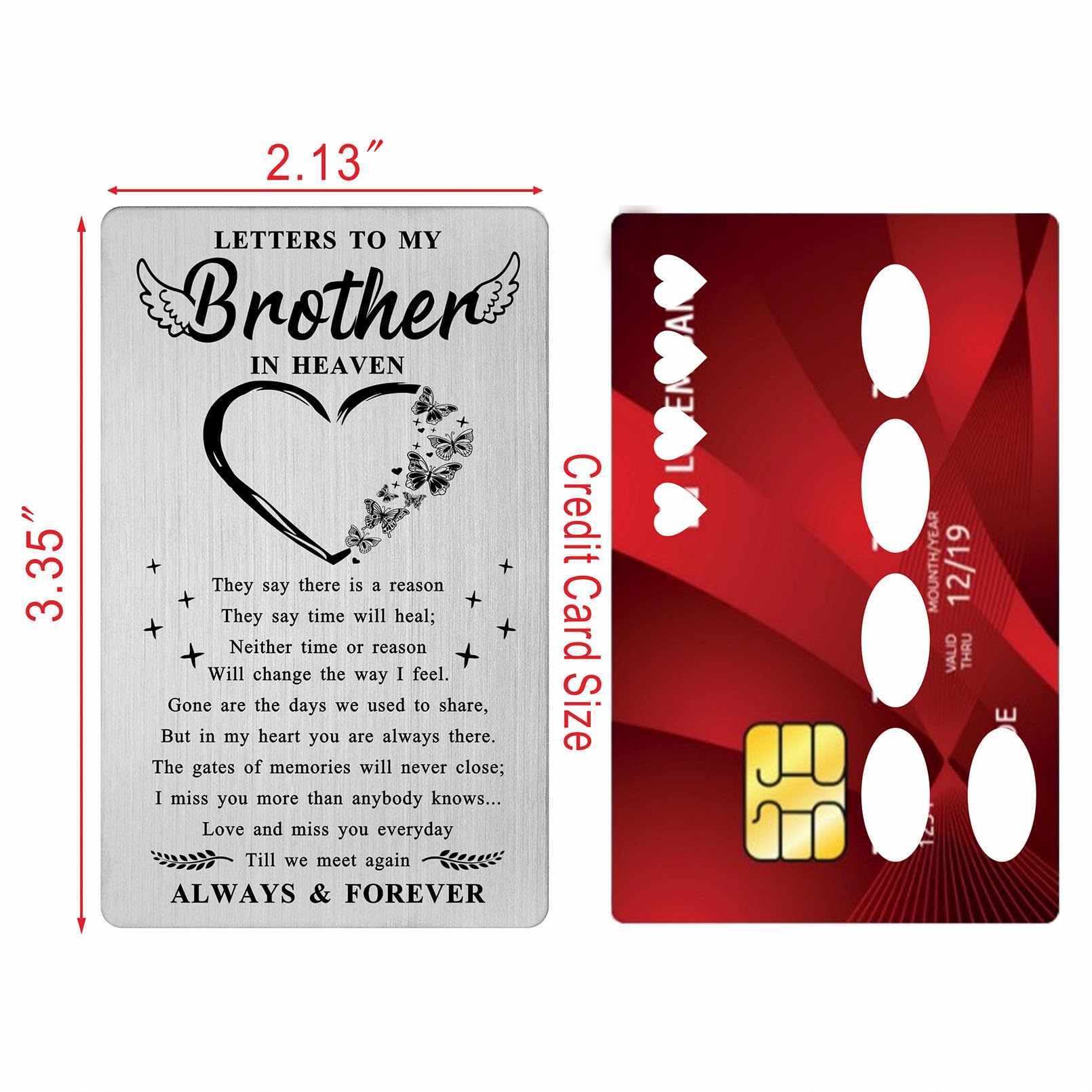 Loss of Brother Sympathy Card- Memorial Gifts for Loss of Brother- Memory Bereavement Remembrance in Heaven Keepsake - Image 2