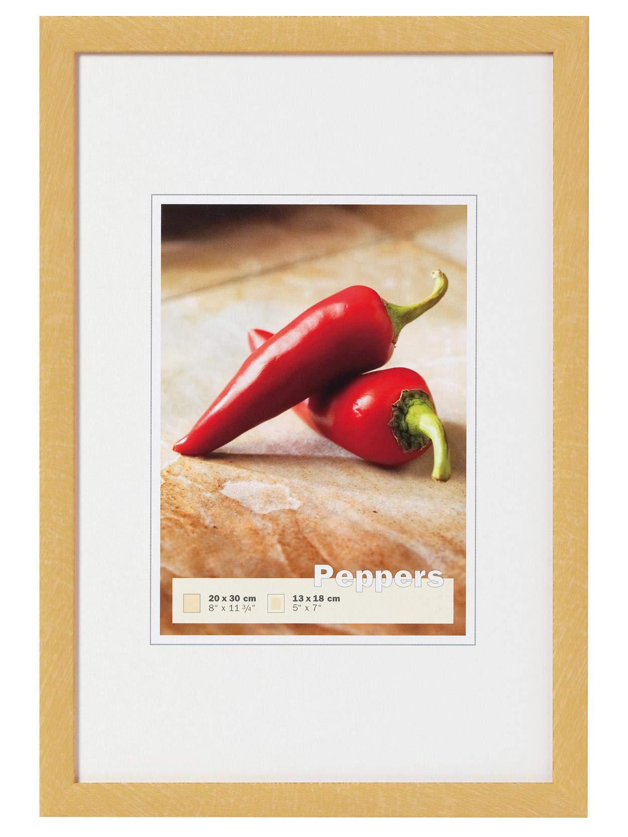 walther design BP130G Peppers Bilderrahmen, Holz, 21 x 29,7 cm, gold DIN A4)