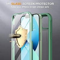 Vista 2 de Miracase Funda compatible con iPhone 13 de 6.1 pulgadas, 2023 Nueva funda transparente de vidrio de cuerpo completo con parachoques y protector