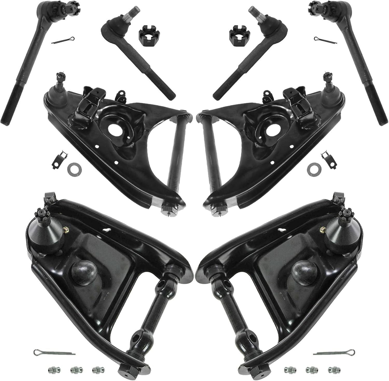 TRQ Front Steering & Suspension Kit Control Arm with Ball Joint Tie Rod Compatible with Chevrolet GMC
