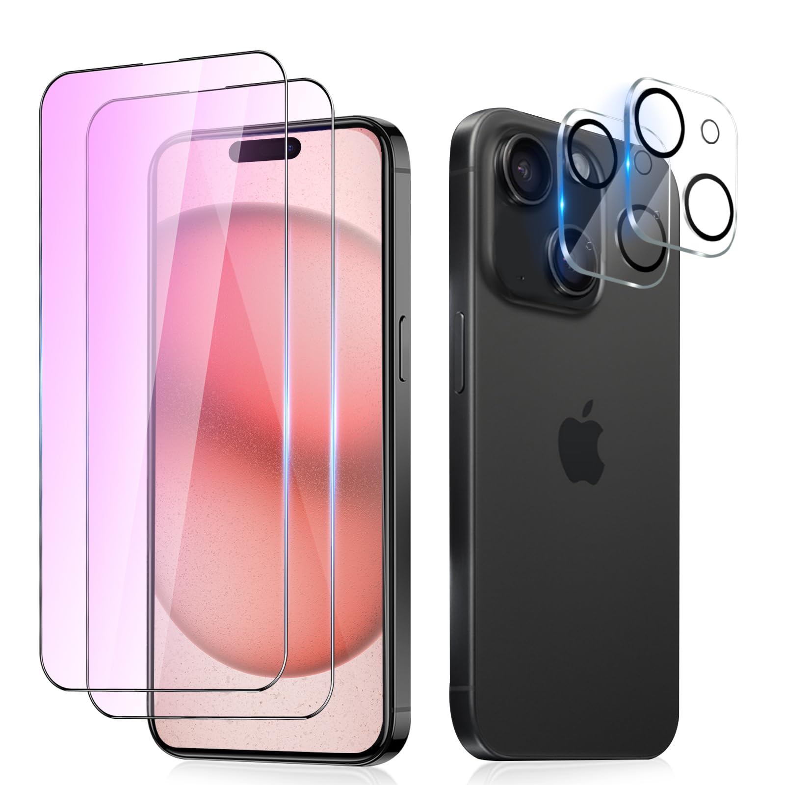Amazon | 【ブルーライトカット】対応 iPhone 15 ガラスフィルム