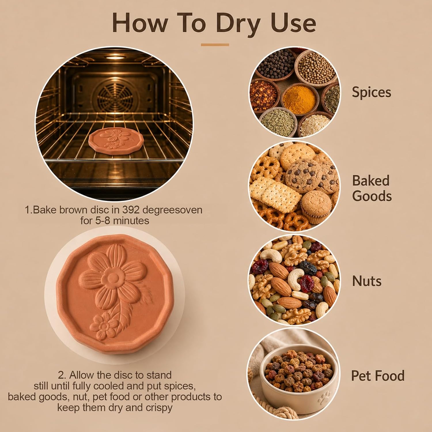 4 Pcs 2 Inch Round Terracotta Brown Sugar Saver for Suger Soften image 4