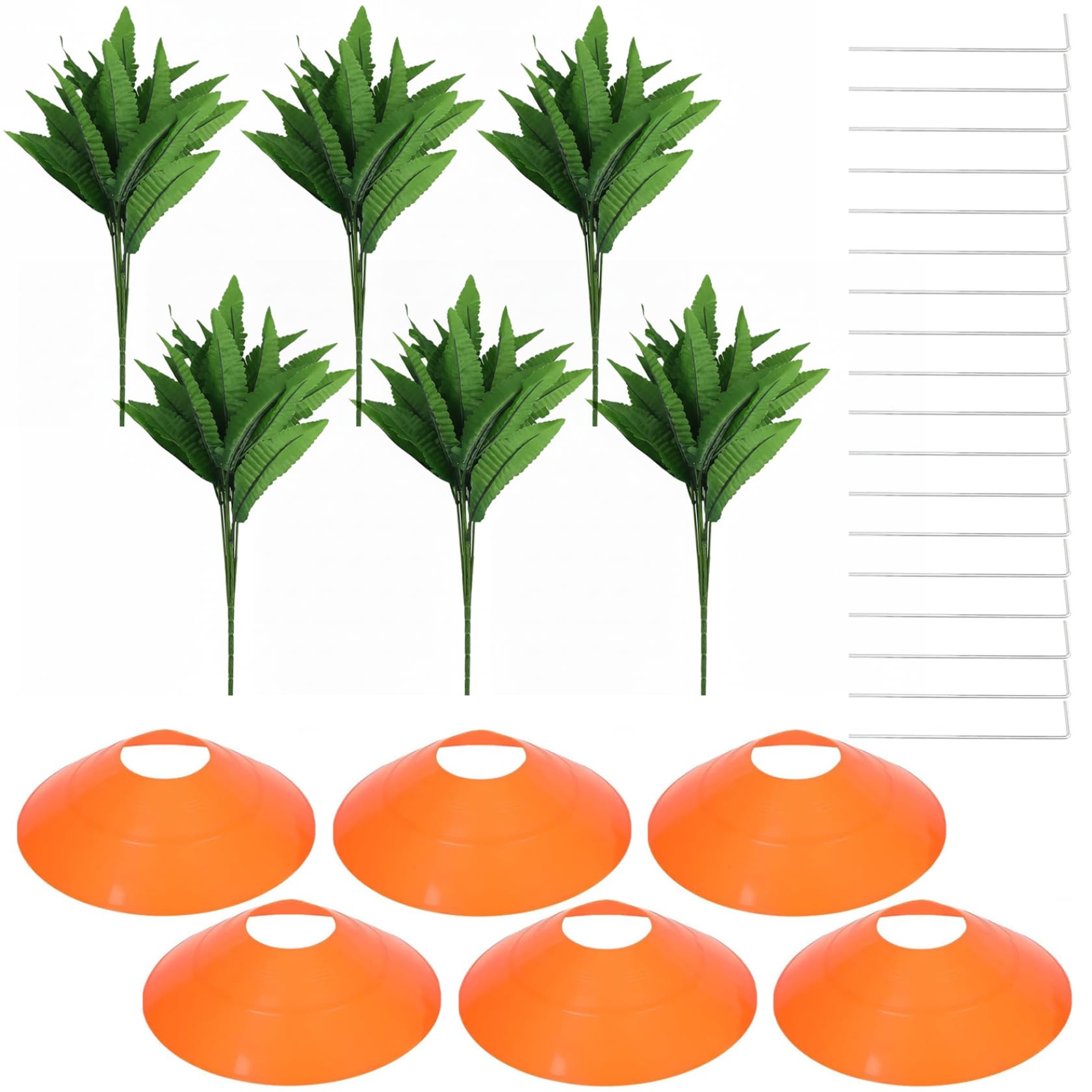 Ginwrek Easter Carrots 6 Set Yard Carrots, Outdoor Easter Yard Decor with Metal Stakes, Faux for Lawn and Garden Festival Decor