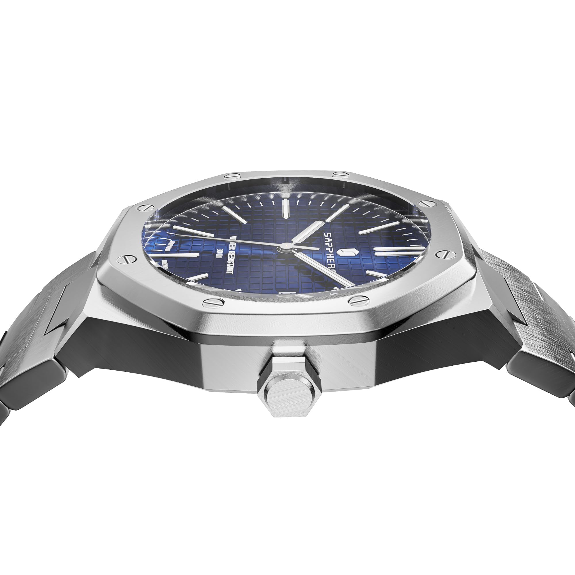 SAPPHERO Orologio da uomo in acciaio inox 50 m impermeabile ottagonale analogico giapponese al quarzo classico lusso business casual moda orologi da uomo elegante regalo