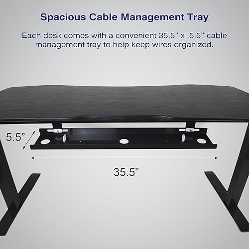 Miniatura 6 de ApexDesk Elite Pro Series 60" x 27" Electric Height Adjustable Stand up Desk, Sit Stand Home Office Desk, Computer Desk - Curved Bamboo Parte