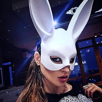 Soochat Bunny Mask Women's Rabbit Mask for Birthday Party Easter Halloween Masquerade Costume Accessory