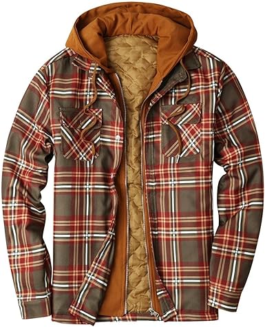 insulated flannel jacket with zipper