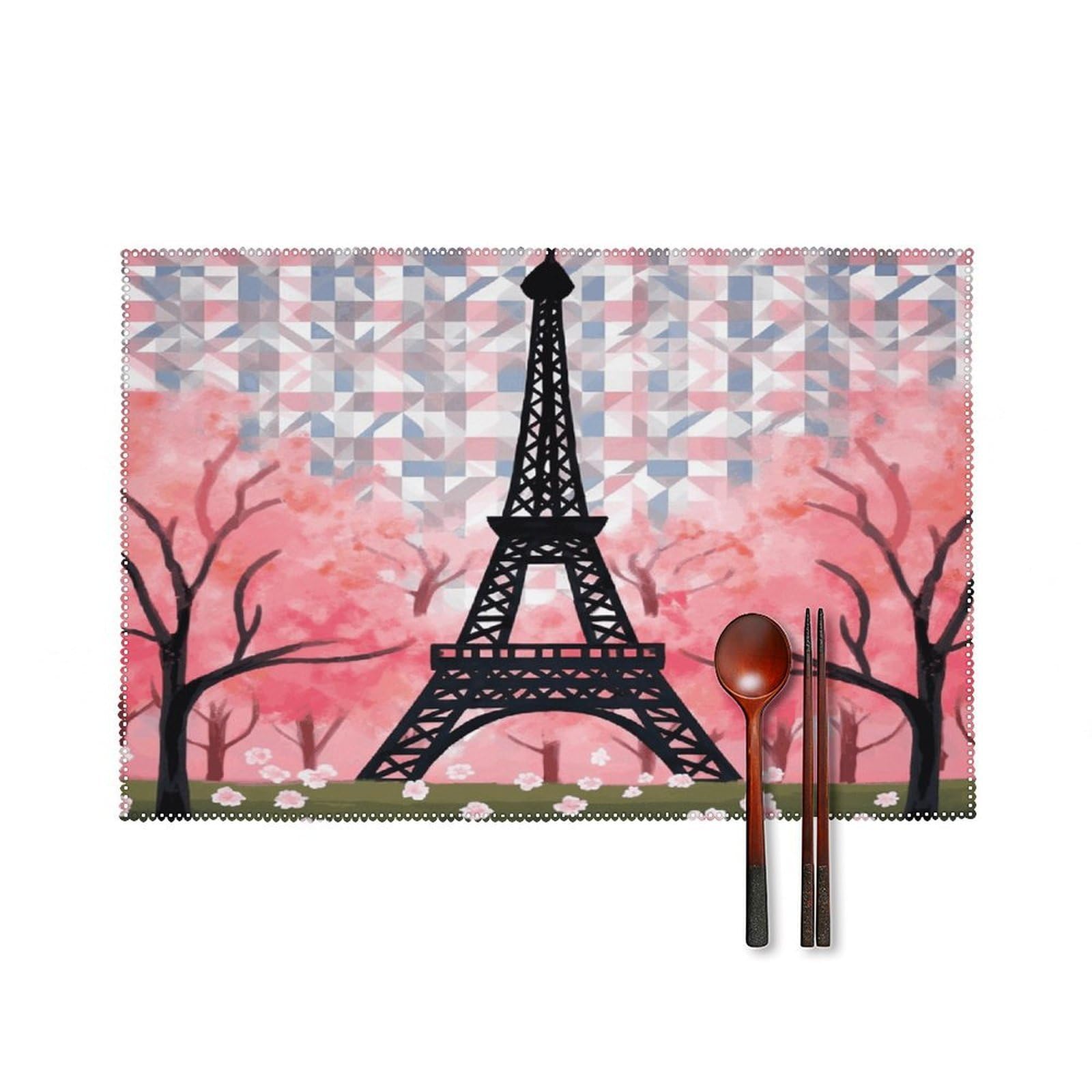 Fodpand Style Eiffel Tower Pattern Placemats Set Of 4 Place Mats Table Mats