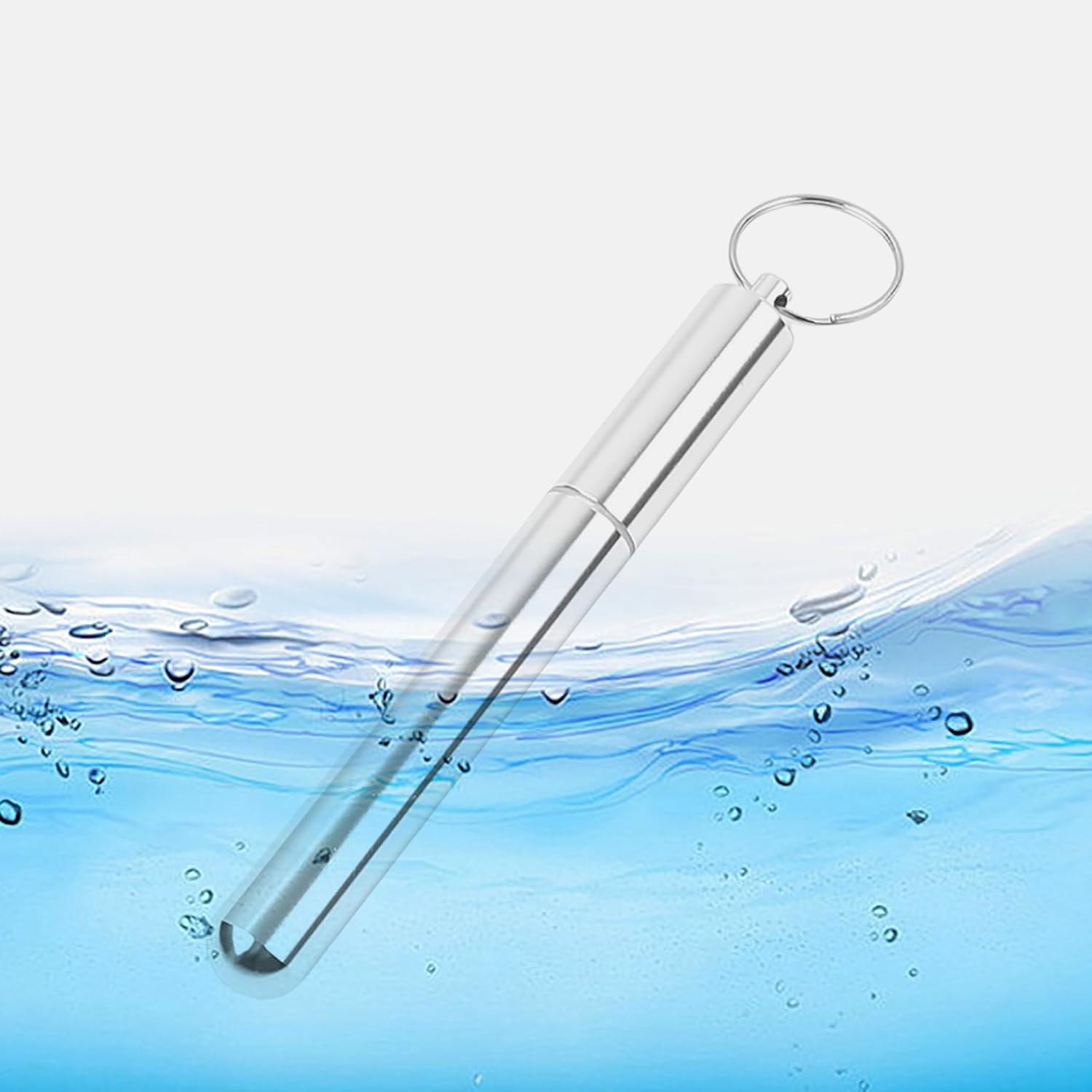 5Pcs Aluminum Alloy Container with Keychain, 4.33 x 0.55 x 0.55 Inches Pocket Waterproof Metal Storage Holder Case - Image 5