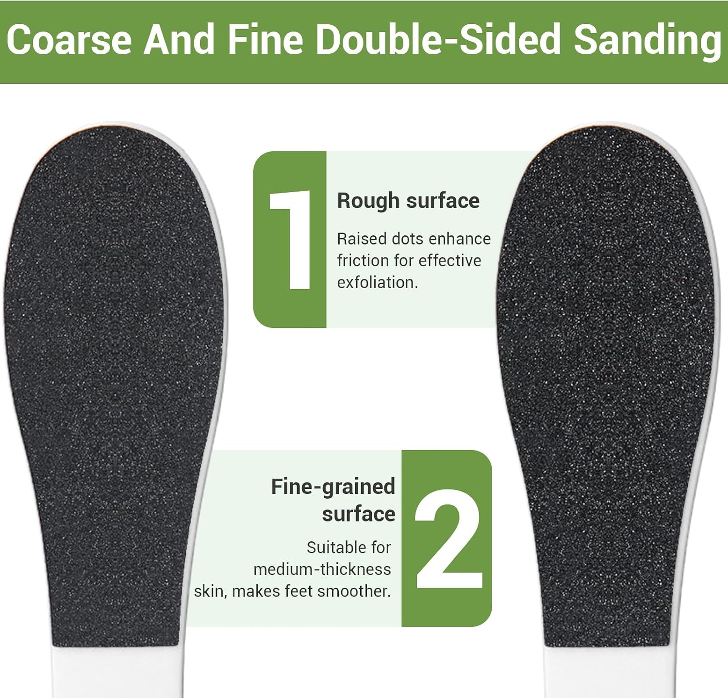15 Pcs Pedicure Foot Files for Feet, Professional Double Sided Heel Callus Emery Boards with Plastic Handle for Feet Scrubber