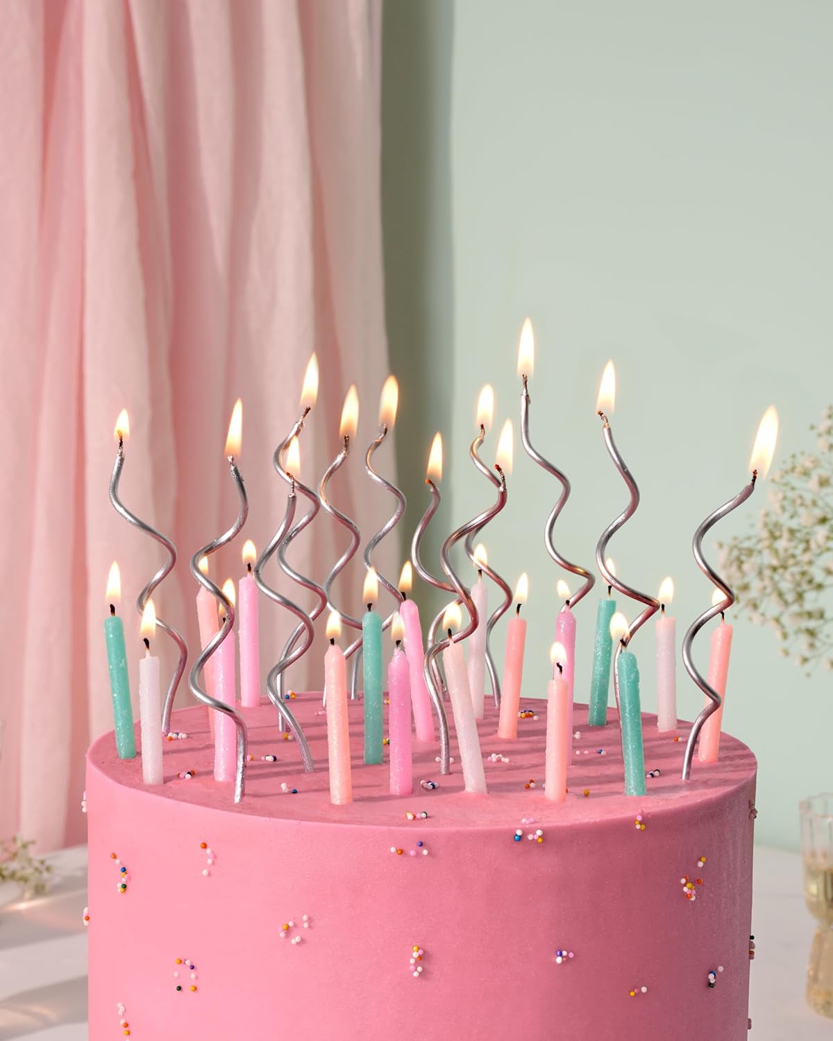 Papyrus Birthday Candles, Silver Swirl (12-Count)