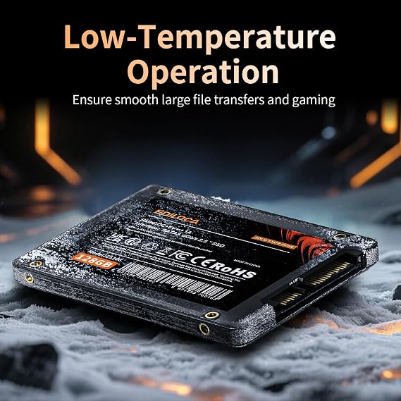 Ediloca 128GB SSD Internal Solid State Drive 2.5 SATA III 6Gb/s, 500MB/s Read Speed 3D TLC NAND, 128GB SATA SSD PC/Laptop Upgrade, Shock-Resistant & Drop-Proof(ES106)