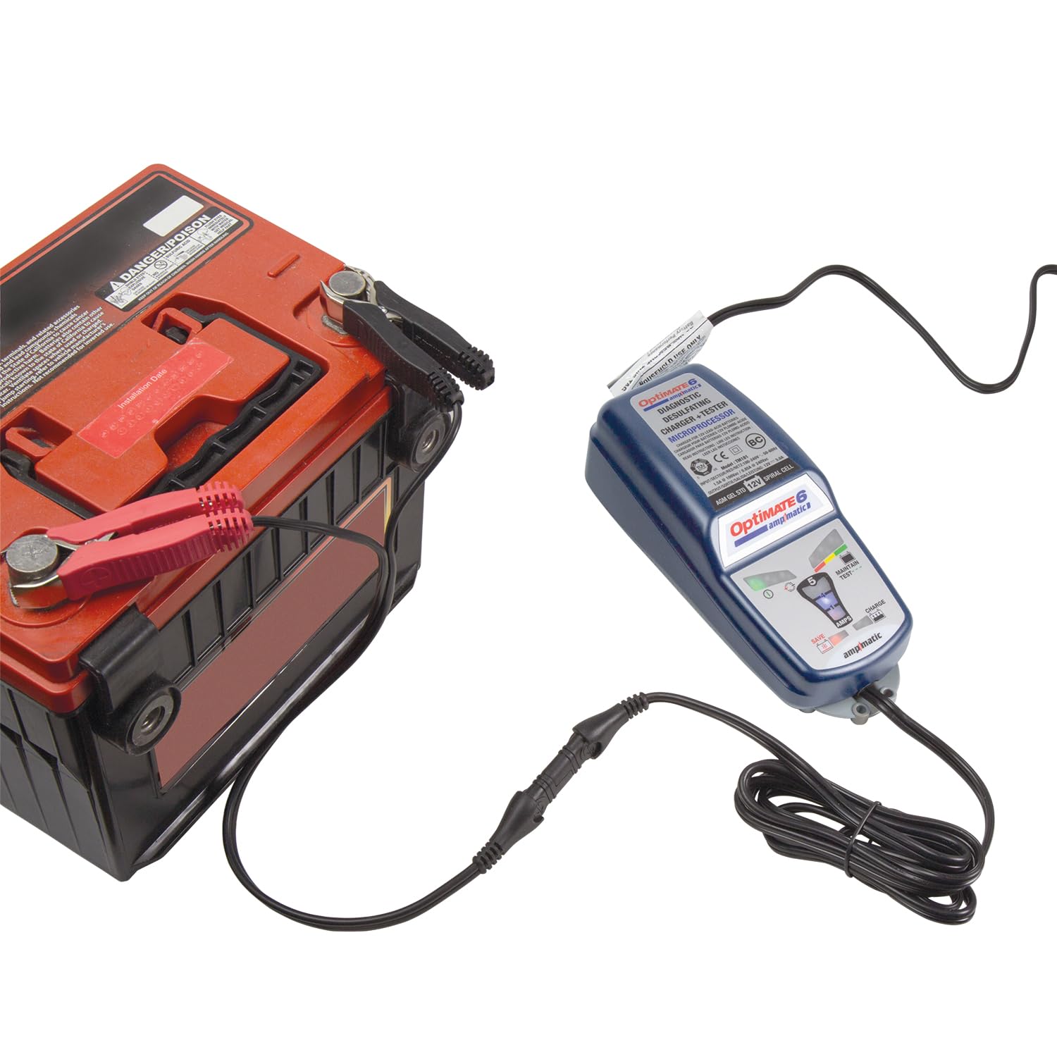 Optimate 6 AmpMatic Cargador de Batería Automático Inteligente 12V para Moto y Coche