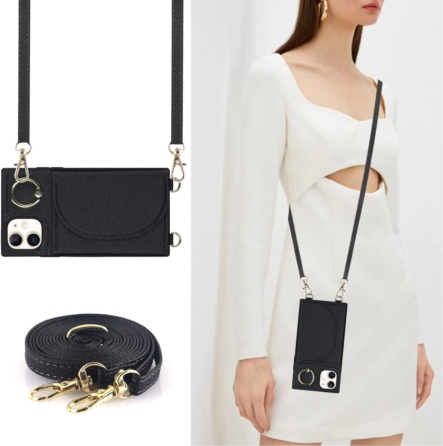 Jaorty Crossbody Phone Cases for iPhone 11 with Card Holder for Women