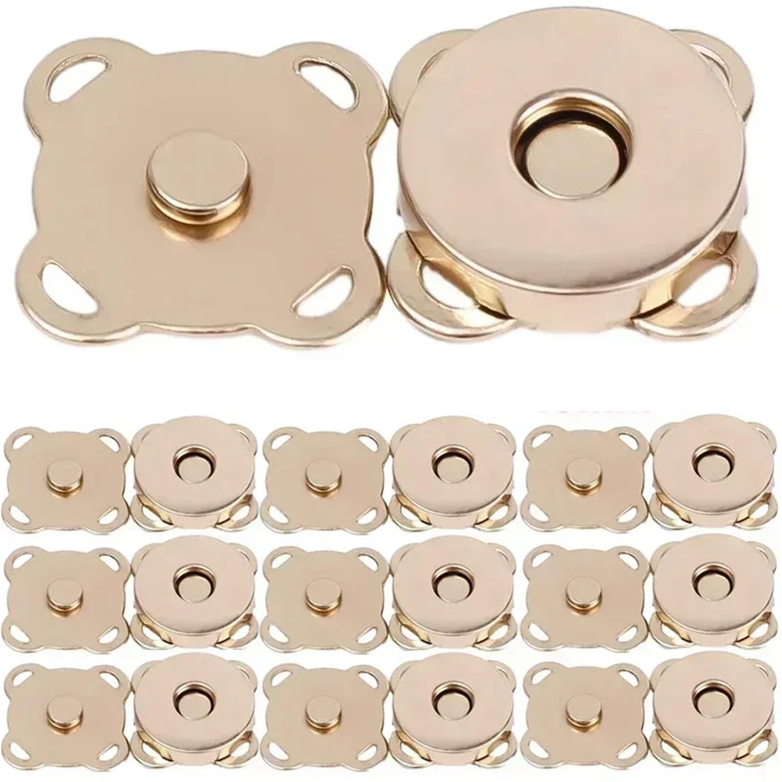 Magnetic Press Studs 1-50set Magnetic Snap Fasteners Clasps Buttons Handbag Purse Wallet Craft Bag Parts Mini Adsorption(Rose Gold - 18mm,5Set)