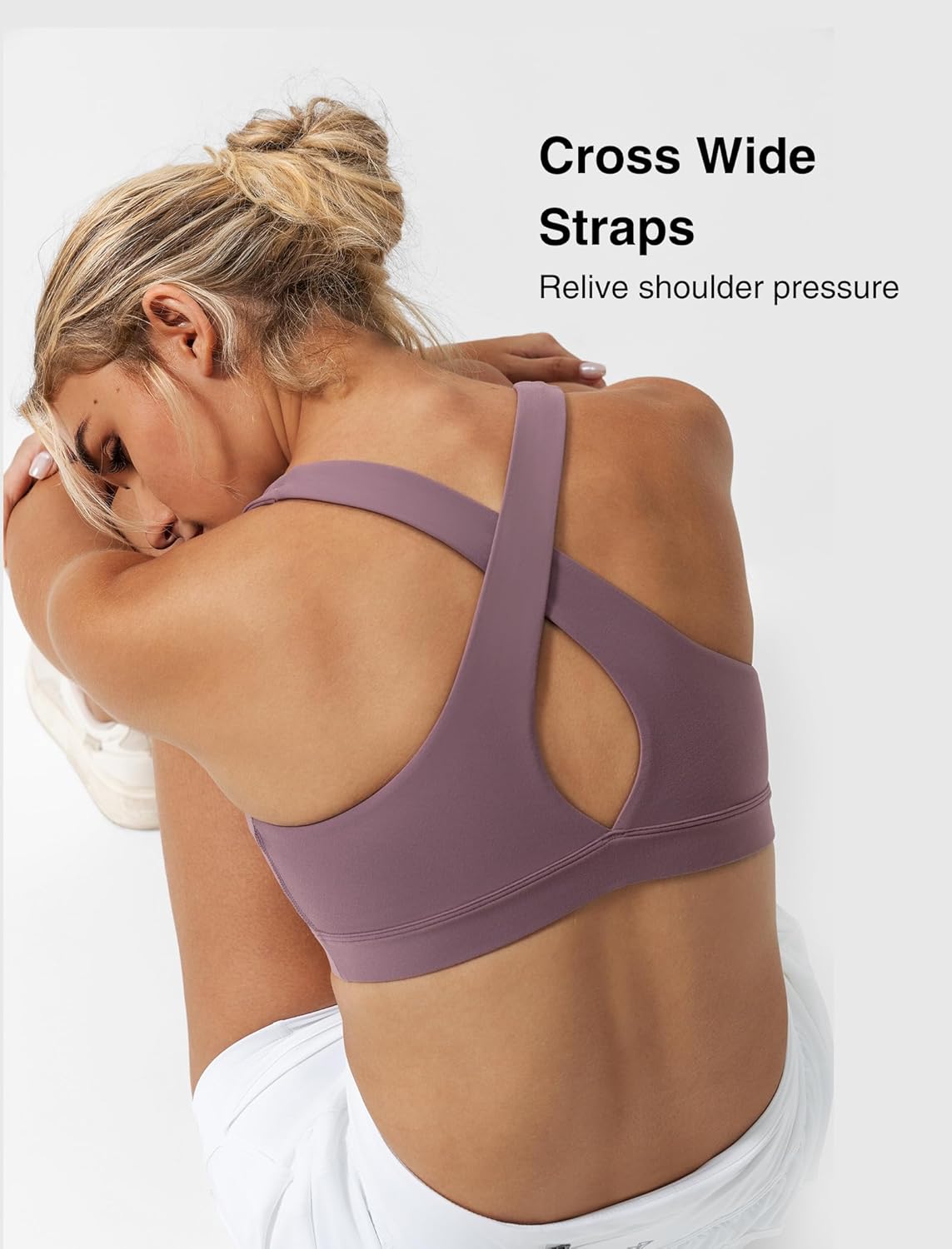 Yvette Yoga Sports Bras for Women Light Support Sexy Criss Cross Back Bra with Removable Pad - Image 7