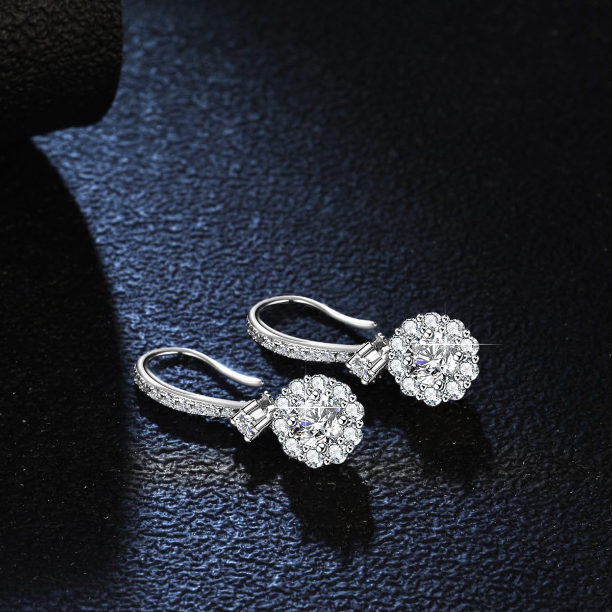 14K Gold 0.5 Carat Diamond Fish Hook Earrings for Women, VVS1 D-Color Diamond Drop Earring,Valentine's Day Gift for Her