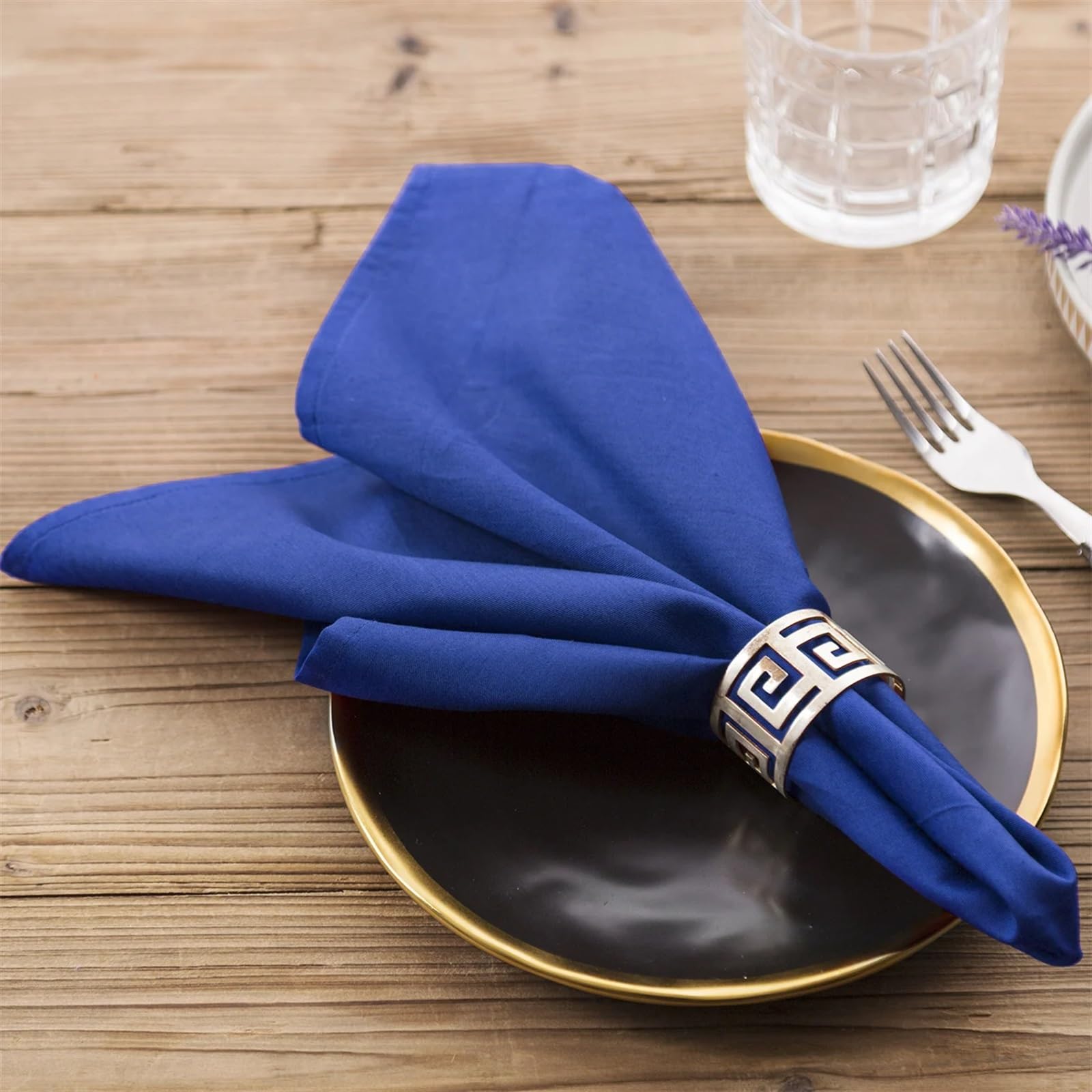Tovagliolo di Stoffa 12 pz Tavolo Tovaglioli Tovaglioli in Cotone Panno Tovagliolo for Nozze Dinner Tovagliolo for la Festa Nuziale 46 x 46 cm (Color : Blue 1)