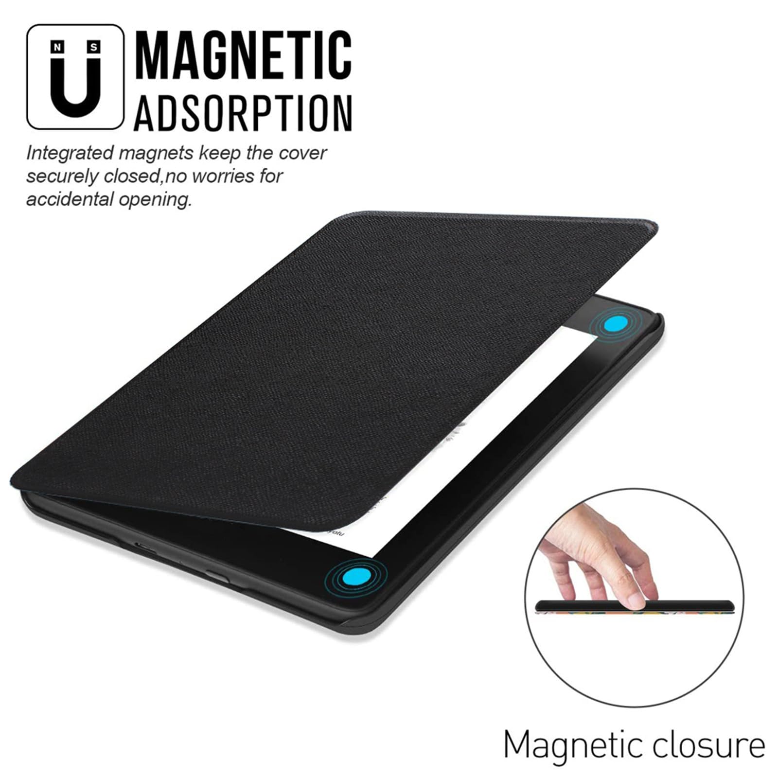 Case Fits Amazon 6" Kindle 11th Generation [2022 Release,Model: C2V2L3]-Smart Auto Sleep/Wake, Light Thin Cross Pattern PU Leather Cover — view 4