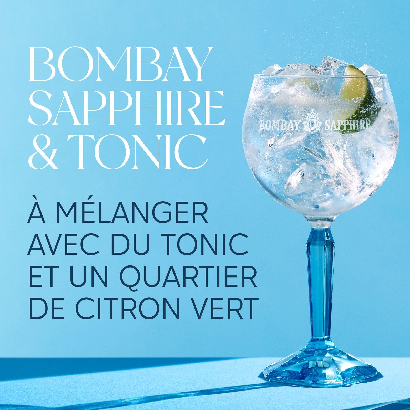 Bombay Sapphire London Dry Gin, 40 % vol., 70 cl / 700 ml, Un Spiritueux Infusé à la Vapeur, Élaboré à Partir de 10 Plantes Aromatiques Rigoureusement Sélectionnées à la Main