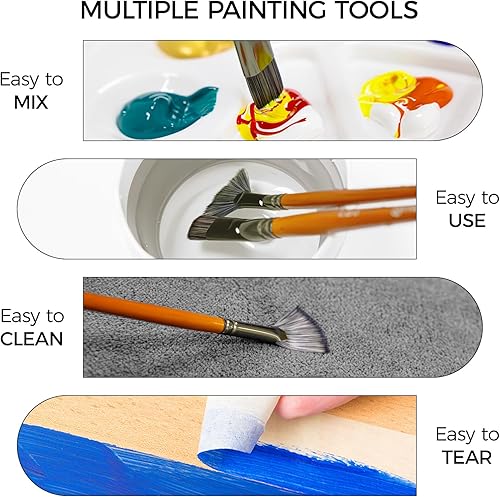 Miniatura 9 de Inburit Juego de pintura acrílica para adultos, niños, suministros de arte, kits de pintura para adultos con 18 pinturas acrílicas (0.8 onzas