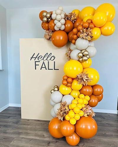 Miniatura 5 de Kit de arco de guirnalda de globos de abeja, 144 globos amarillos de café con globos de aluminio de girasol de abeja para Acción de Gracias,