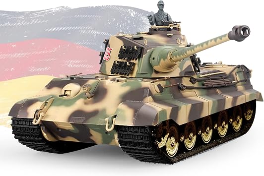 Ferthor Fun Heng Long RC Tank for Adults 116 2.4ghz German Tiger King Henschel Remote Control Tank Model 320-Degree Rotating Turret RC Tanks That Shoots Military Vehicles Gifts for Age 14+