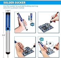Vista 6 de Kit de soldador mejorado, 60 W, con temperatura ajustable, herramienta soldadora con interruptor de encendido/apagado, para reparaciones eléctricas