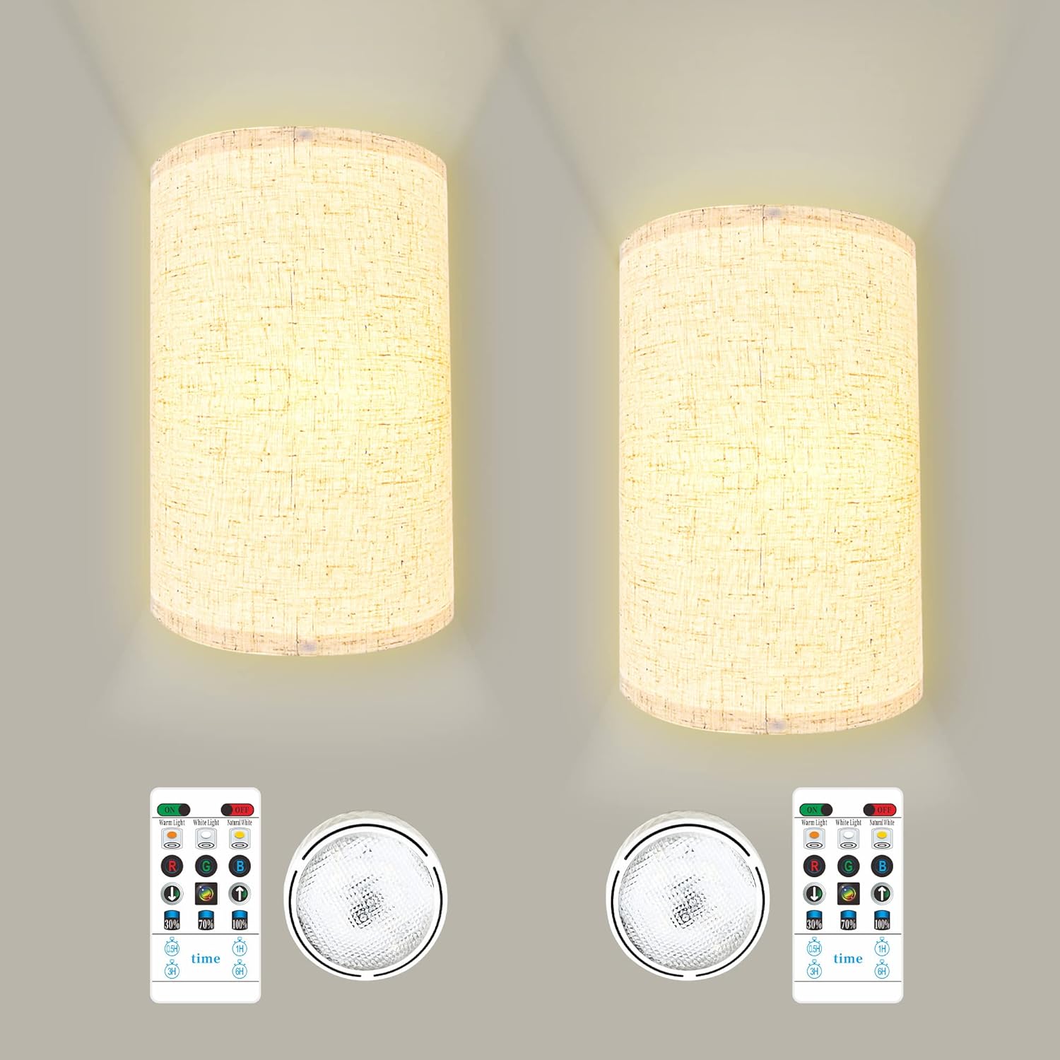 Wireless Battery Operated Wall Lights Sconce with Remote/Wall Lamps Set