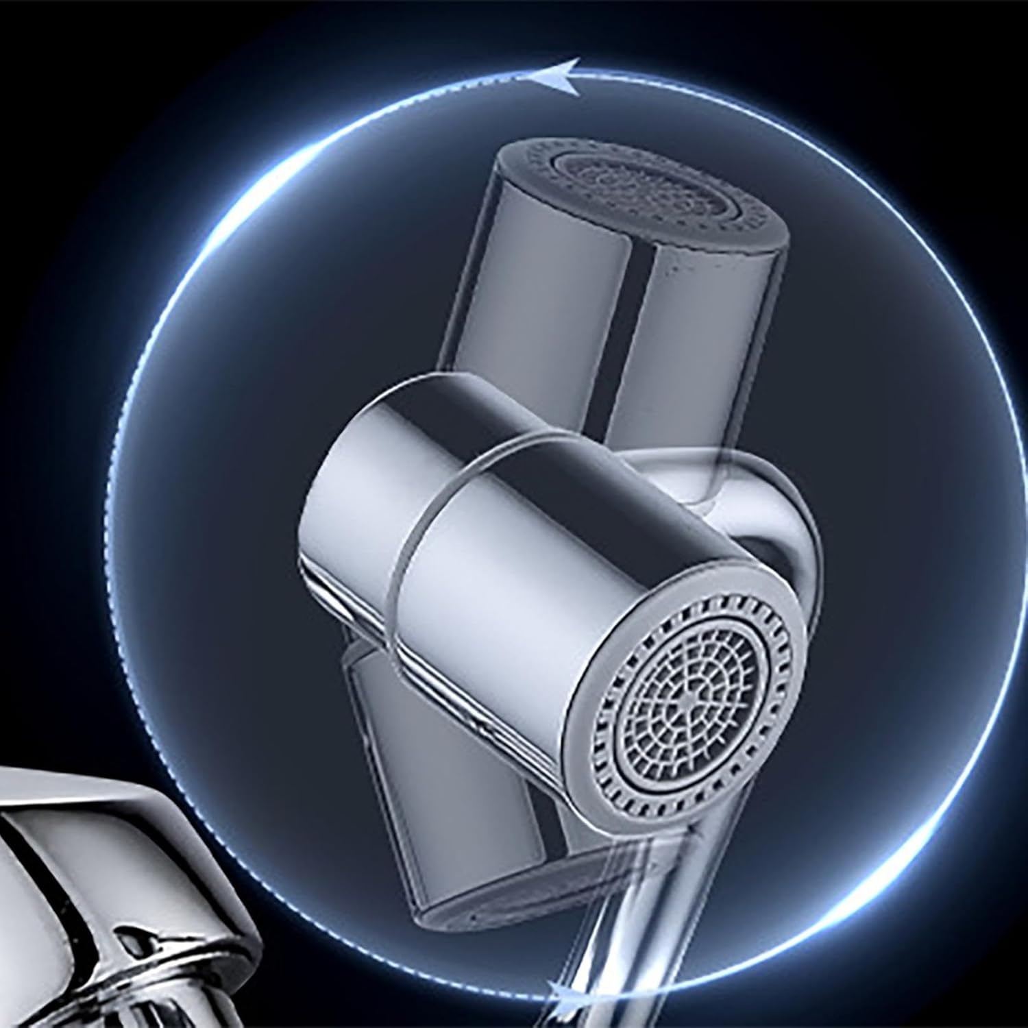 360° Rotating Faucet Extender for Bathroom Sink, Sink Water Faucet Aerator with Brass Extension, Sink Extender with Adjustable Swivel Arm