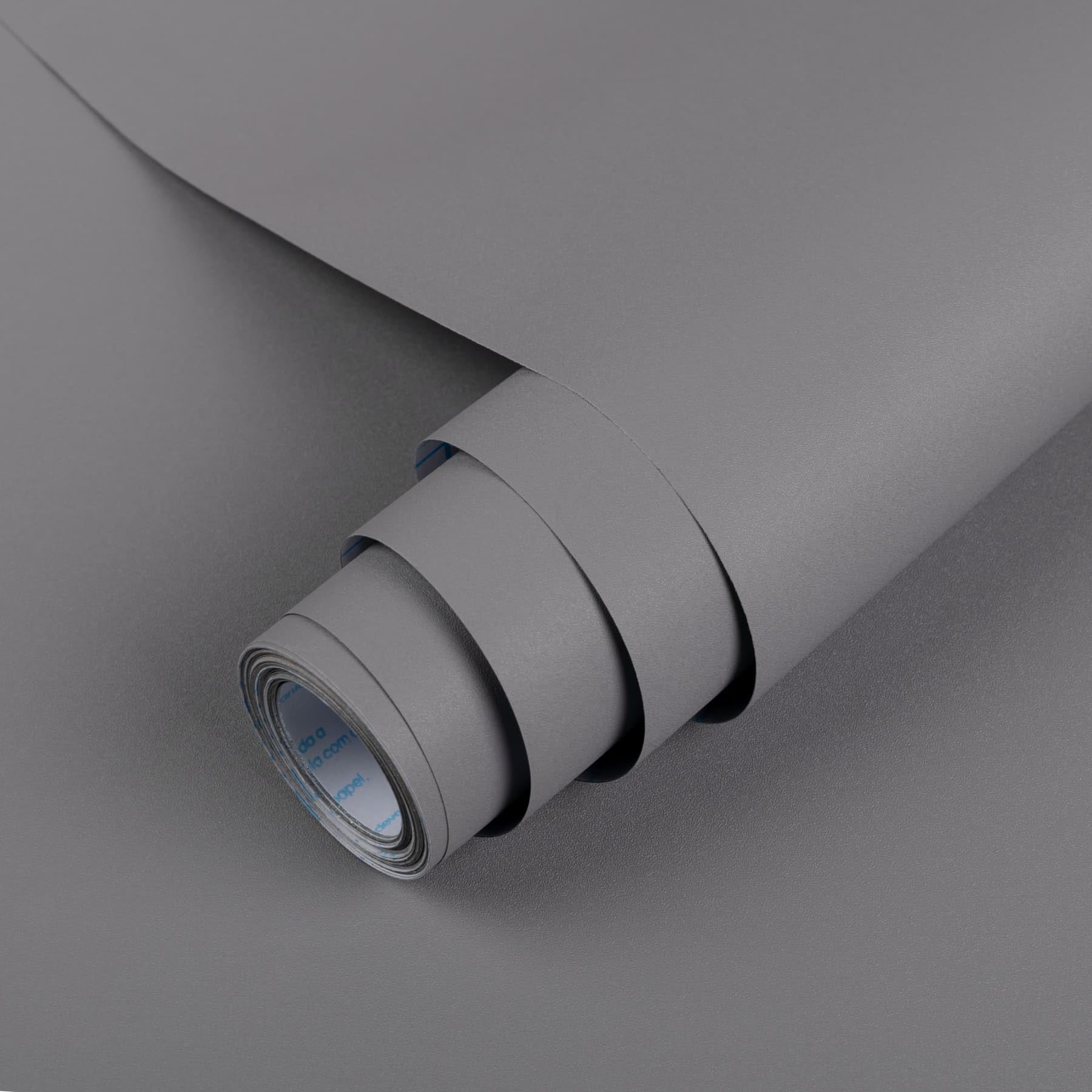 Wallpaper Sticker, Gray Remake Sheet, Plain, Matte, Peel and Stick Wallpaper, 15.7 x 32.8 ft (40 x 10 m) with Adhesive, Cutting Sheet, Renovation Sheet, Thick, Non-See-through, Repositionable