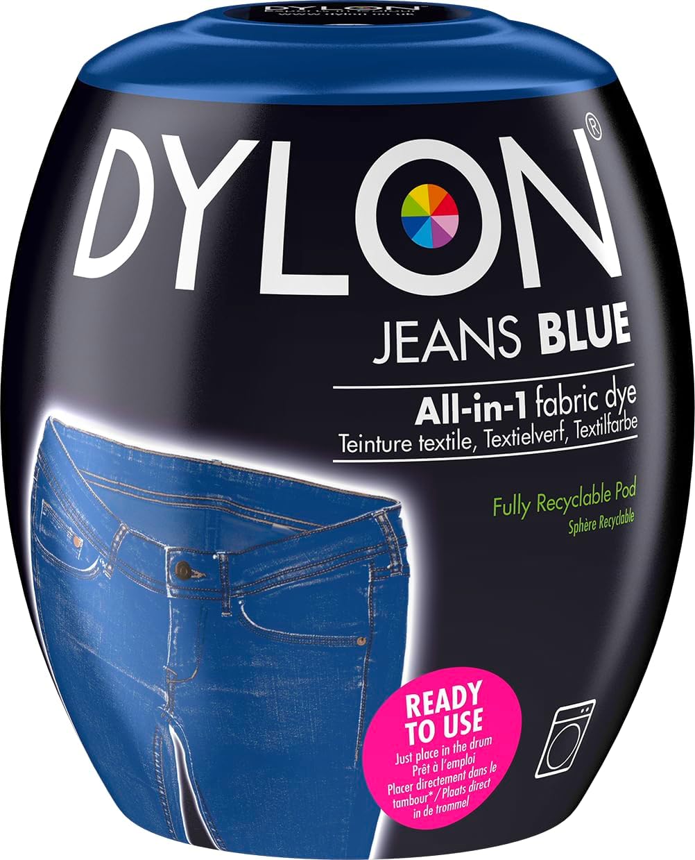 DYLON Washing Machine Fabric Dye Pod for Clothes & Soft Furnishings, 350g – Jeans Blue