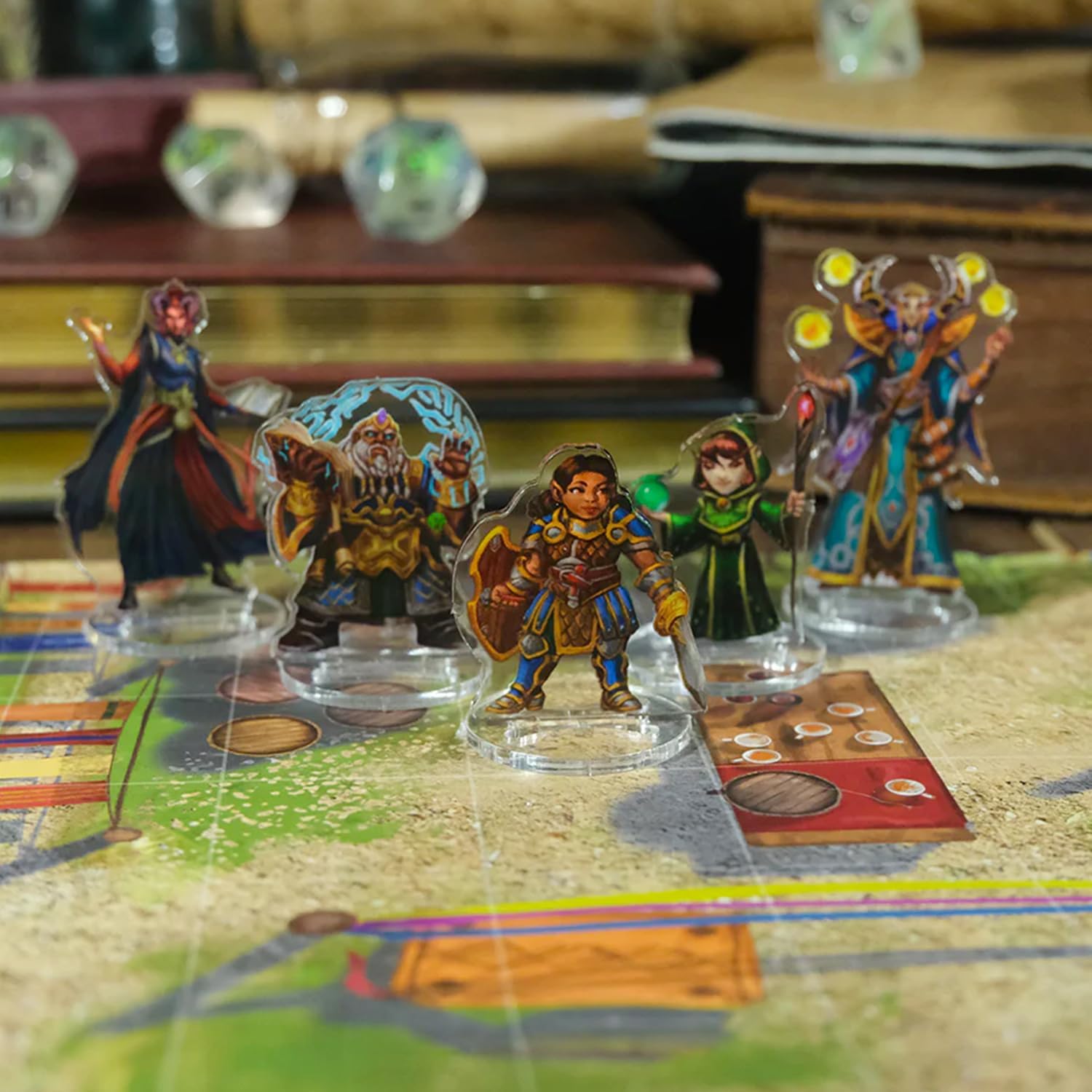 Skinny Minis Fantasy Heroes Variety, 36 Flat Minis for Tabletop Game, DND Compatible 2D Miniatures, TTRPG Miniatures, NPCs, Player Characters, Wargame Campaigns, Dragonborn, Elf, Dwarf, Gnome & More