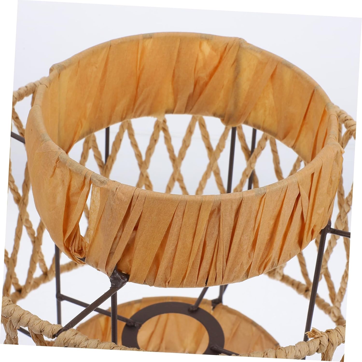 POPETPOP Vintage Style Woven Lampshade Boho Ceiling Light Fixture for Bedroom Living