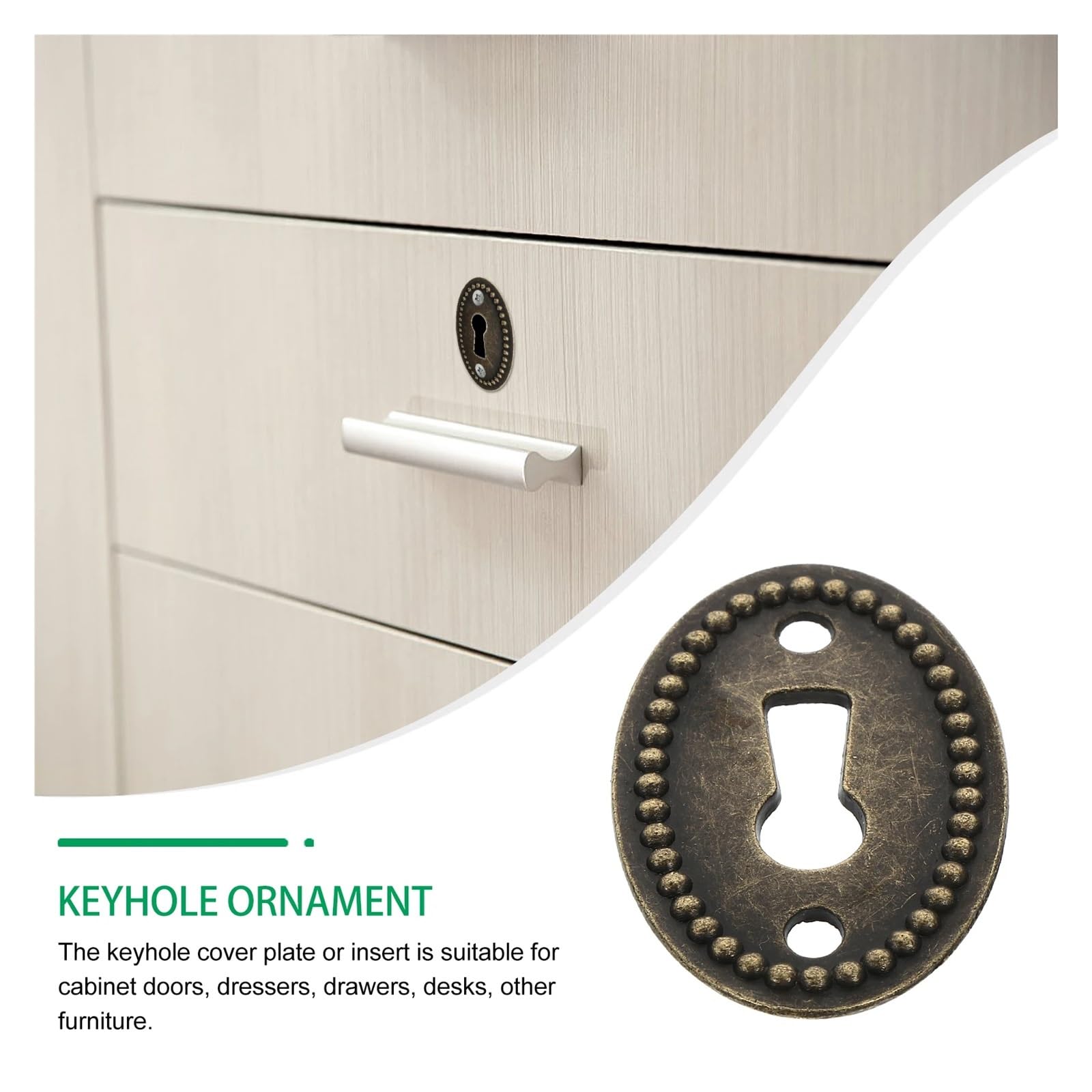 20 piezas cubierta de ojo cerradura ovalada, inserto puerta latón, placa cajón, escudo, accesorios for muebles para Muebles