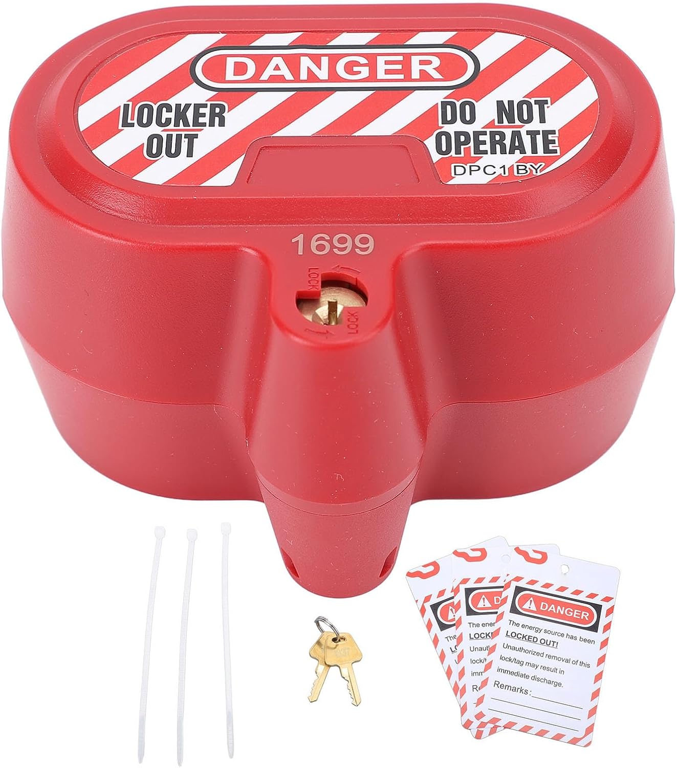 Garosa Plug Lock Box, Erosion High Insulation Engineering Plastic PA ABS, With Built in Lock Coring for Easy Installation, for Electrical Plug Lockout Tagout Safety Procedures