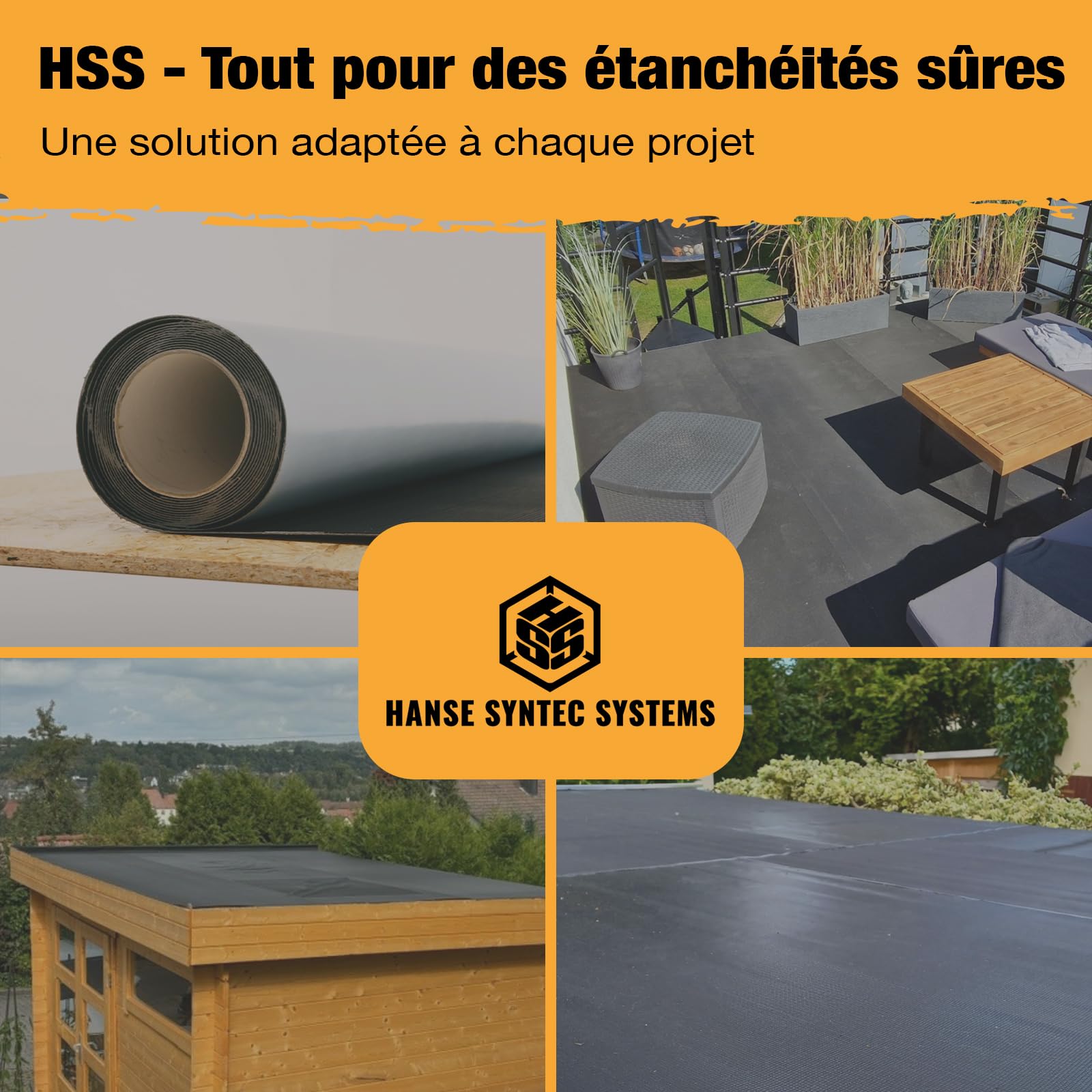EasyStick EPDM-Membran für Dacheindeckung – extra robust & wasserdicht – ideal für Schuppen, Carport und Flachdach – einfach anzubringen, lange Lebensdauer (100 cm x 5 m)