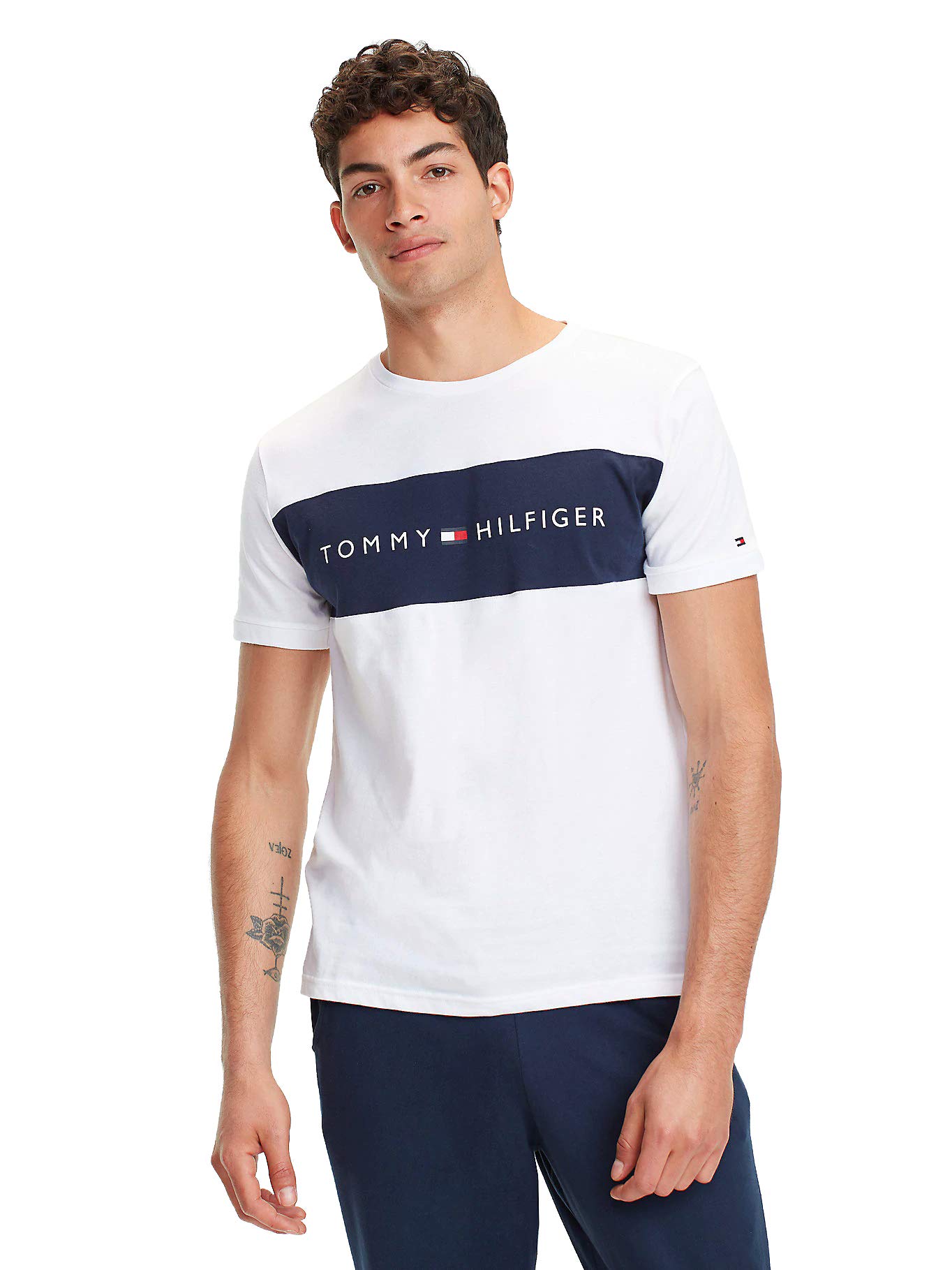 Tommy Hilfiger mens LOGO FLAG T-Shirt (pack of 1)