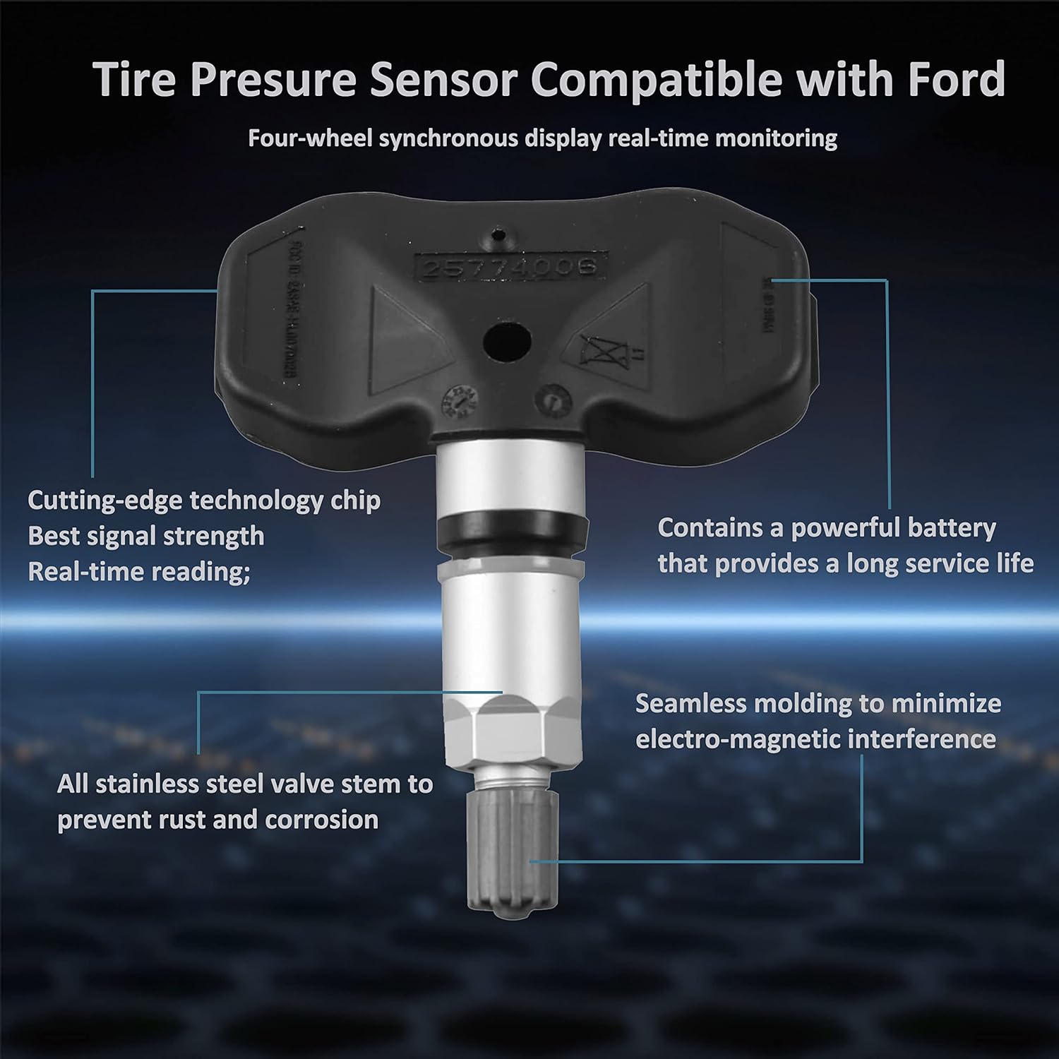 MOSTPLUS TPMS Sensor, Pre-Programmed 315MHz 25774006 Tire Pressure Monitoring Sensor Compatible for 2004-2009 Chevy Trailblazer SSR GMC Envoy Cadillac SRX CTS Saab 9-7x Isuzu Ascender 4PCS