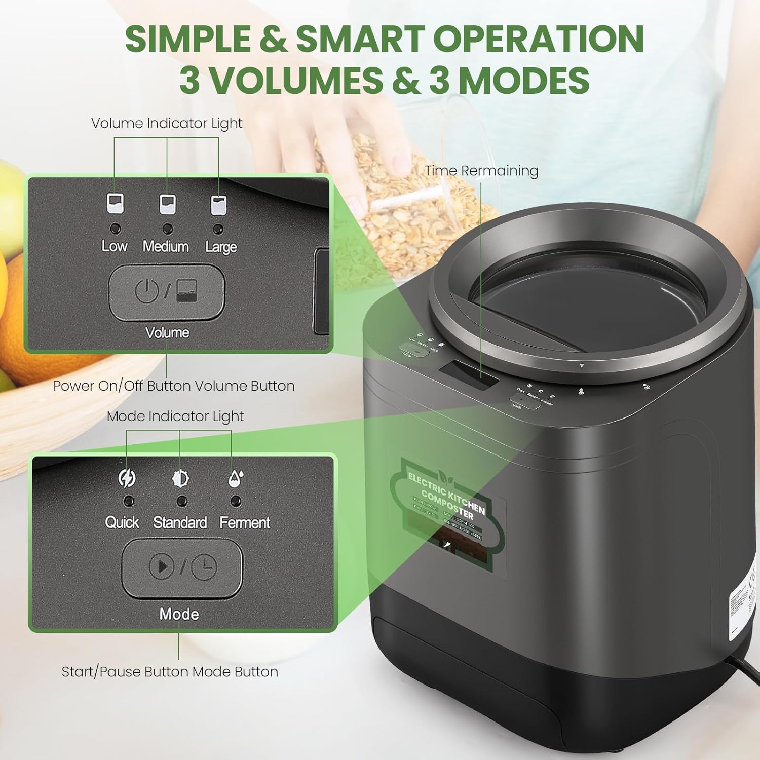 Huanyu Electric Meat Grinder Multifunctional+Electric Kitchen Waste Composter Smart Wasting Disposer