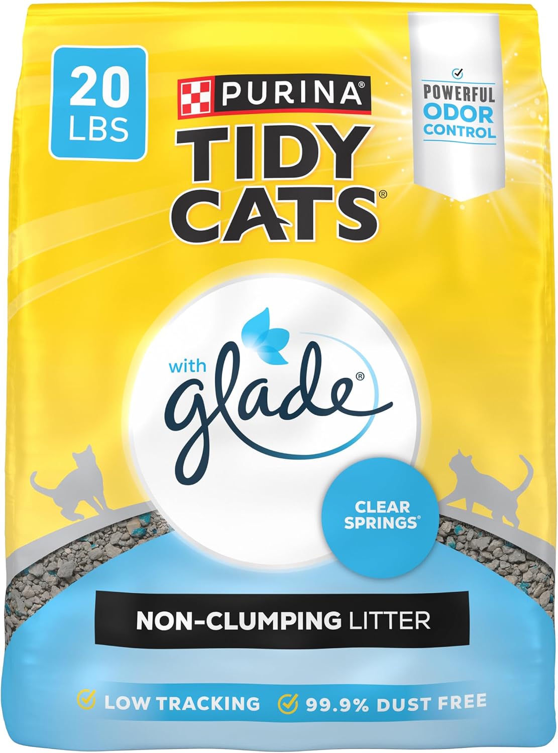 Purina Tidy Cats Non Clumping Cat Litter, Glade Clear Springs Multi Cat Litter – 20 lb. Bag Purina Tidy Cats Non Clumping Cat Litter, Glade Clear Springs Multi Cat Litter – 20 lb. Bag