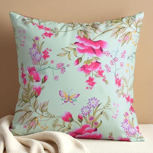 Decozen Fundas de almohada  Paquete de 1 funda de cojín decorativa con estampado floral para decoración de habitación y decoración del hogar  Funda