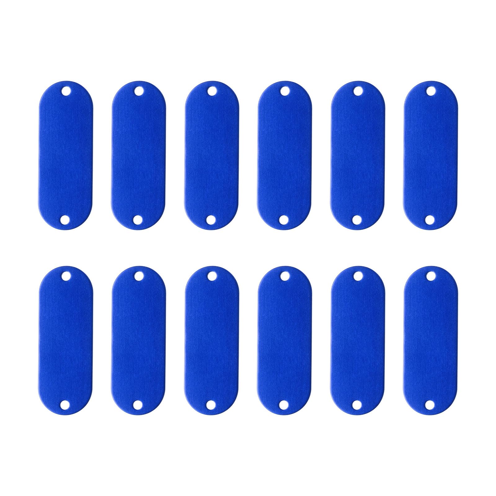 Étiquette ovale en aluminium bleu x12 pour gravure d'identification