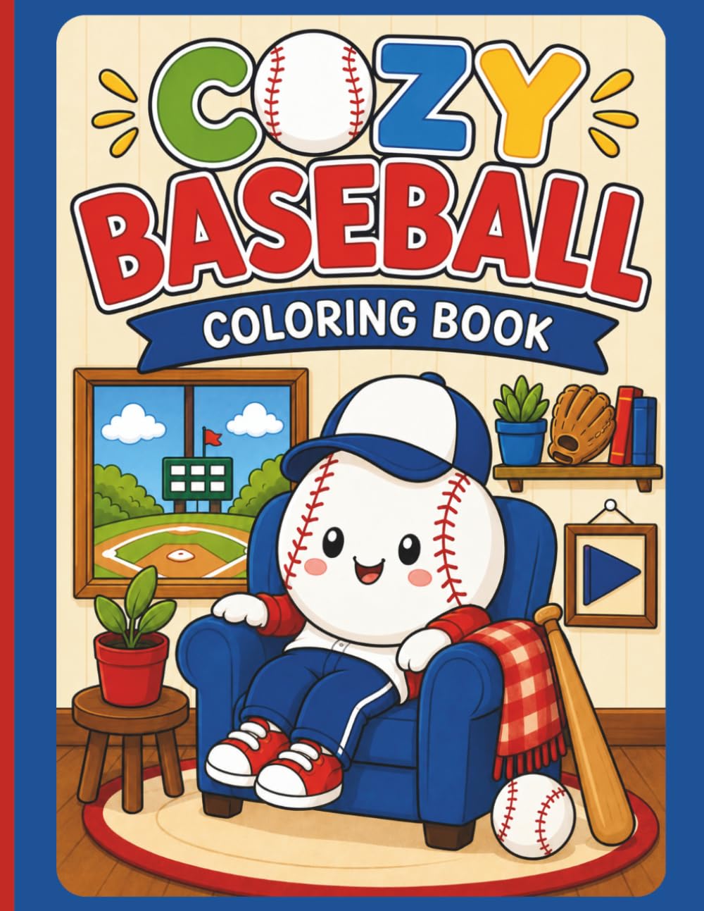 Cozy Baseball Coloring Book: Fun and Relaxing Coloring Pages for Baseball-Loving Boys / Cute, Cozy Designs for Kids & Adults